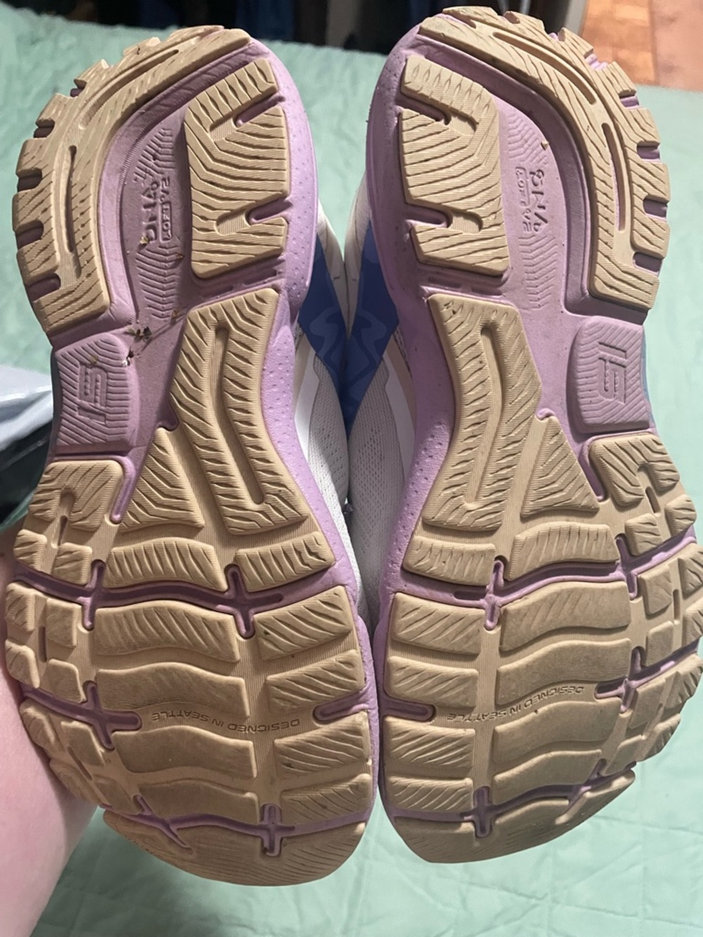 Brooks Women's Pastel Lilac and Blue Running Shoes - Picture 4 of 5